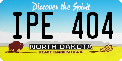 ND license plate IPE404
