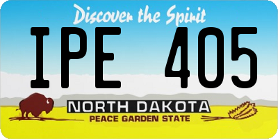 ND license plate IPE405