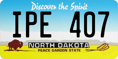 ND license plate IPE407