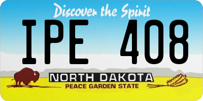 ND license plate IPE408