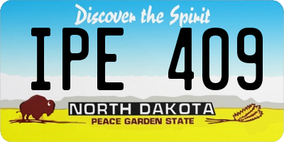 ND license plate IPE409