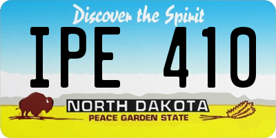 ND license plate IPE410