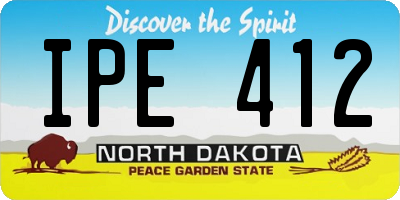 ND license plate IPE412