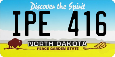 ND license plate IPE416