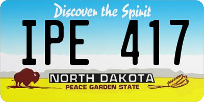 ND license plate IPE417