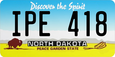 ND license plate IPE418
