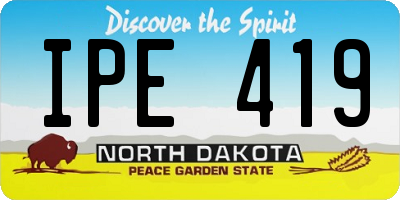 ND license plate IPE419