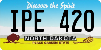 ND license plate IPE420