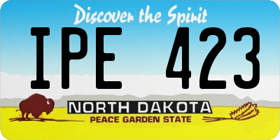 ND license plate IPE423