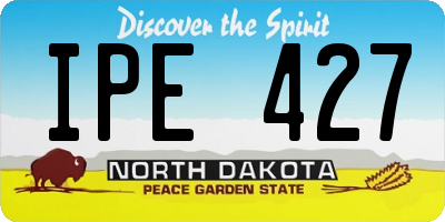 ND license plate IPE427