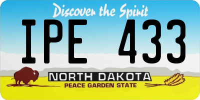 ND license plate IPE433