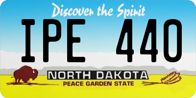 ND license plate IPE440