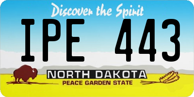 ND license plate IPE443