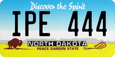 ND license plate IPE444