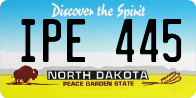 ND license plate IPE445