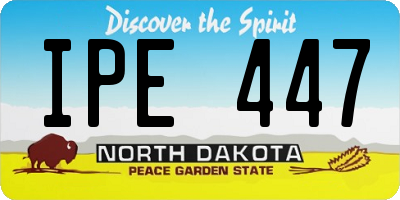 ND license plate IPE447