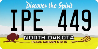 ND license plate IPE449