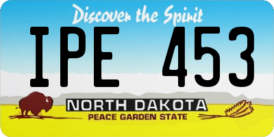 ND license plate IPE453