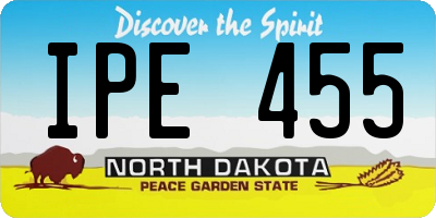 ND license plate IPE455