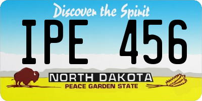ND license plate IPE456
