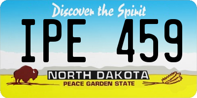 ND license plate IPE459