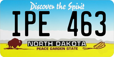 ND license plate IPE463