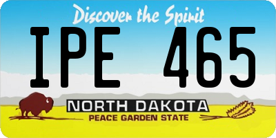 ND license plate IPE465