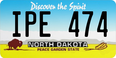 ND license plate IPE474