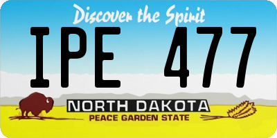 ND license plate IPE477
