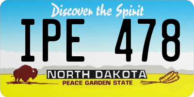 ND license plate IPE478