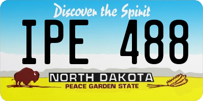 ND license plate IPE488