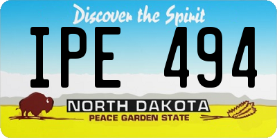 ND license plate IPE494