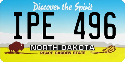 ND license plate IPE496