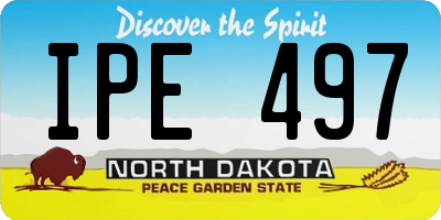 ND license plate IPE497