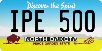 ND license plate IPE500
