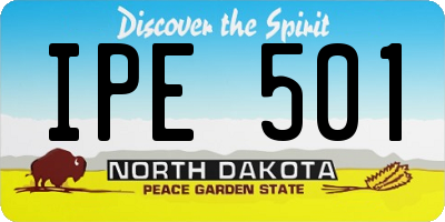 ND license plate IPE501