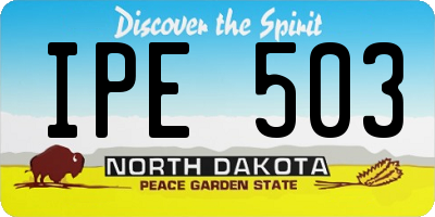 ND license plate IPE503