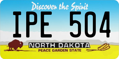 ND license plate IPE504