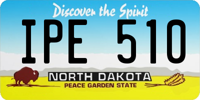 ND license plate IPE510