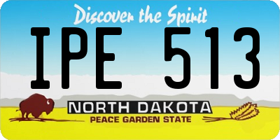 ND license plate IPE513