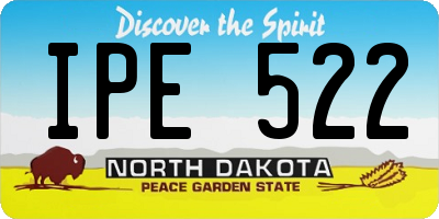 ND license plate IPE522