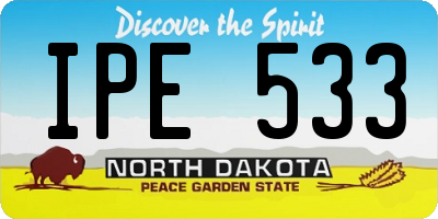 ND license plate IPE533
