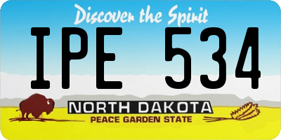 ND license plate IPE534