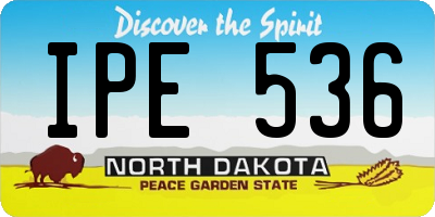 ND license plate IPE536