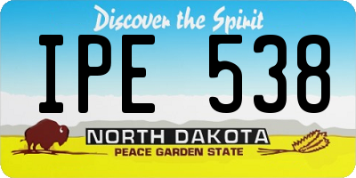 ND license plate IPE538