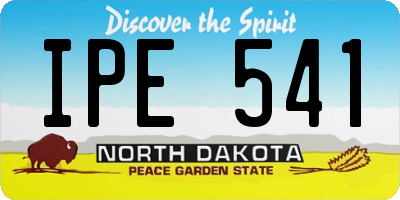 ND license plate IPE541
