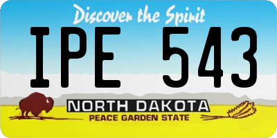 ND license plate IPE543