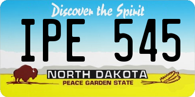 ND license plate IPE545