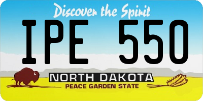 ND license plate IPE550