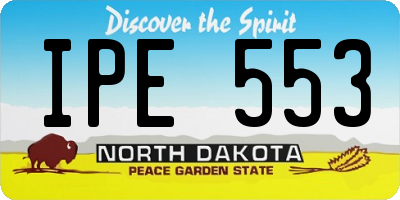 ND license plate IPE553